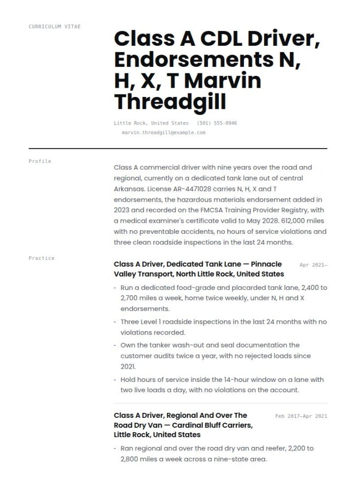 Truck Driver Resume Examples & Templates