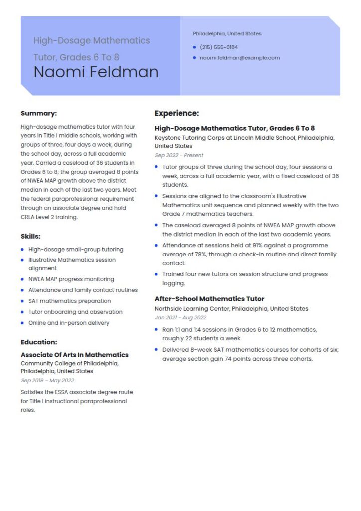 Tutor Resume Examples & Templates