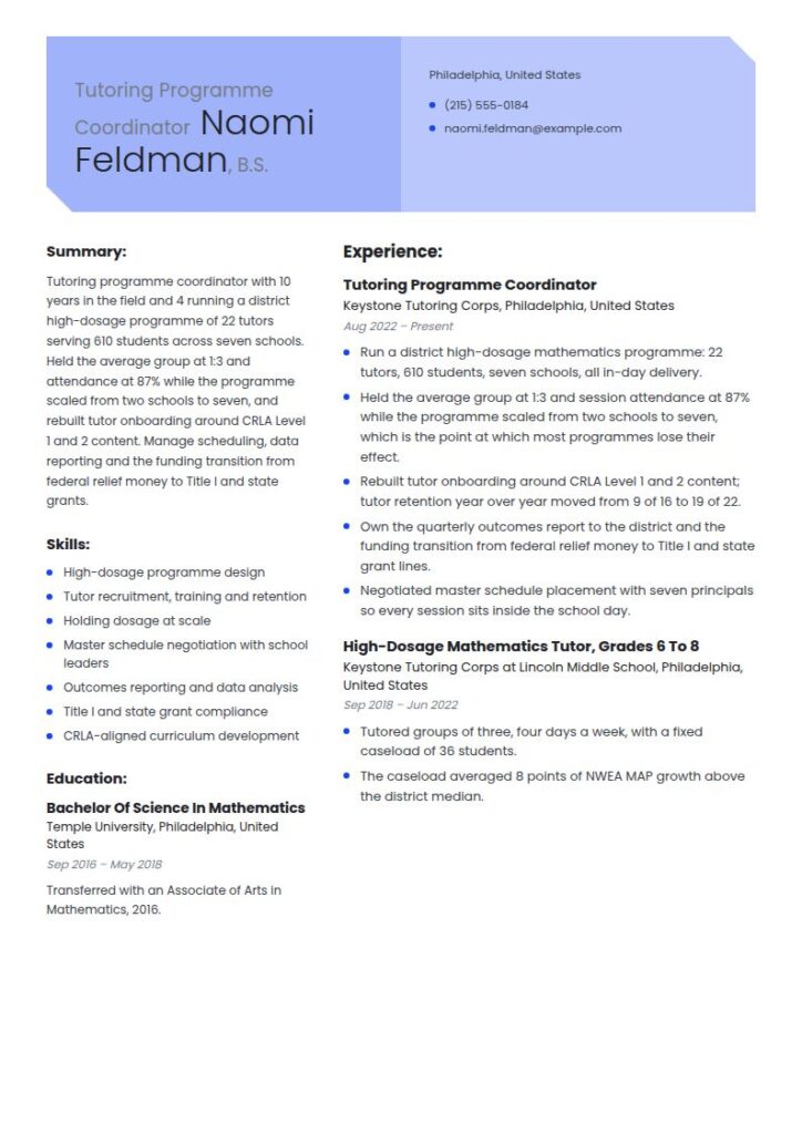 Tutor Resume Examples & Templates
