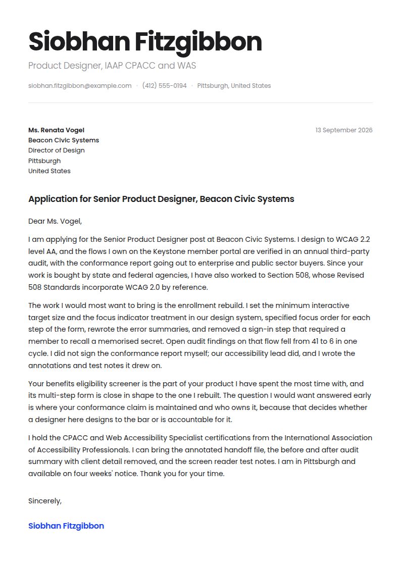 UX Designer Cover Letter Examples & Templates