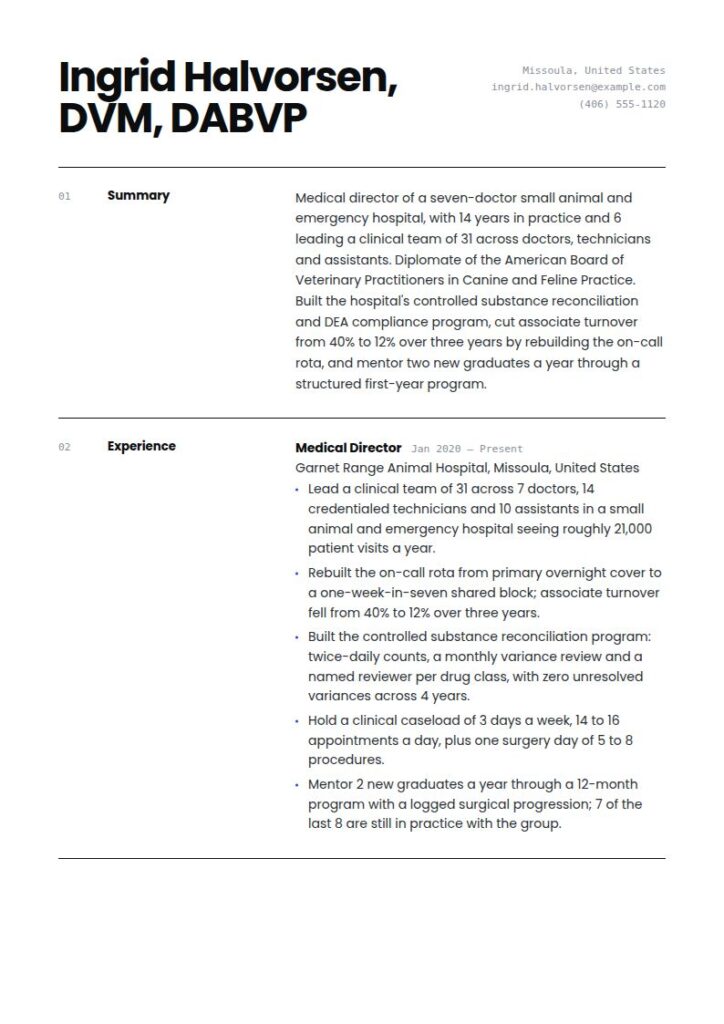 Veterinarian Resume Examples & Templates