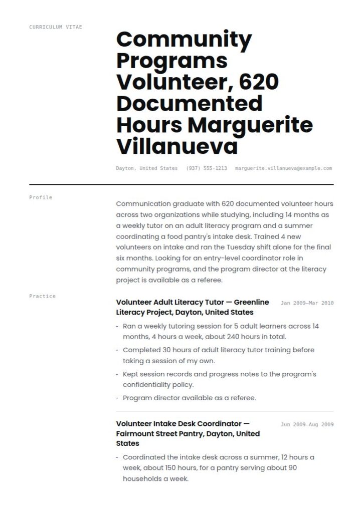 Volunteer Resume Examples & Templates
