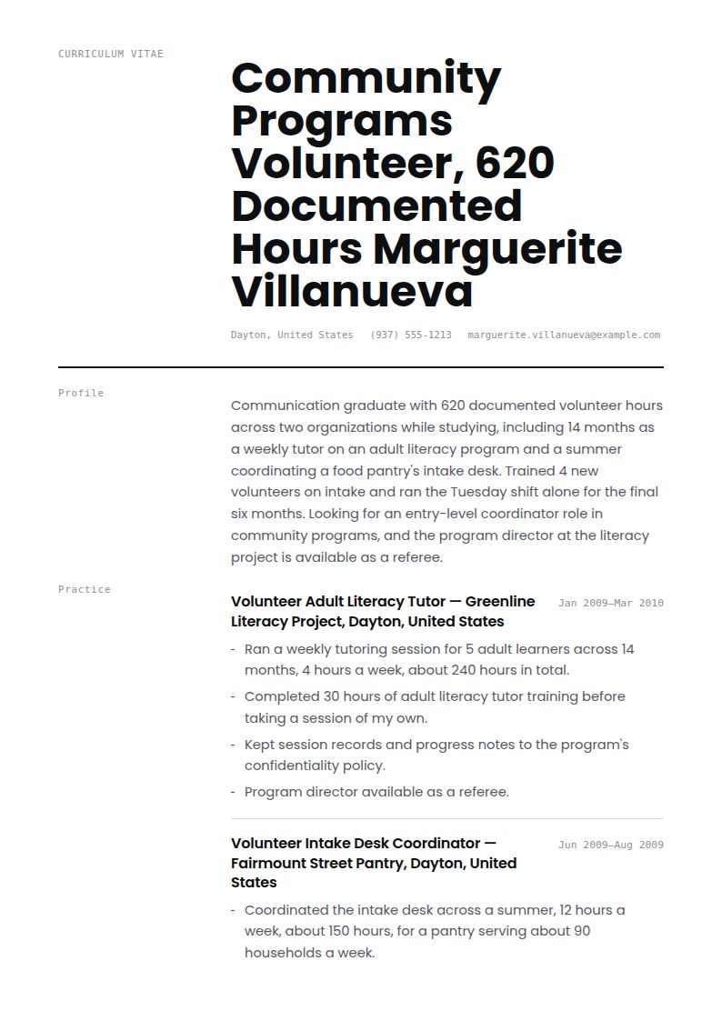 Volunteer Resume Examples & Templates