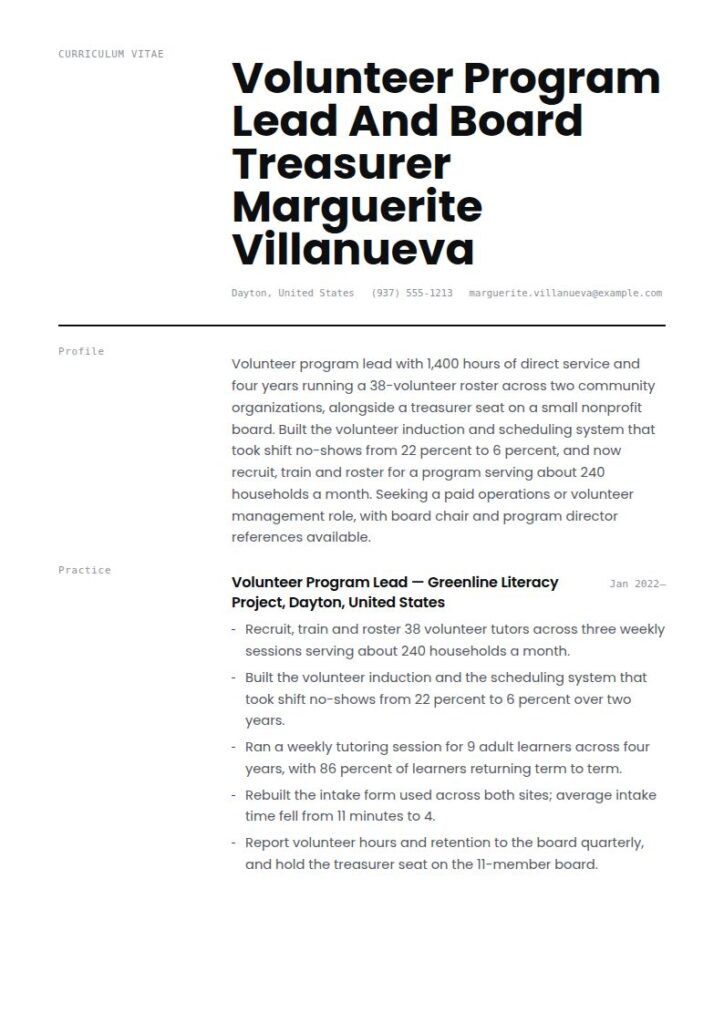Volunteer Resume Examples & Templates