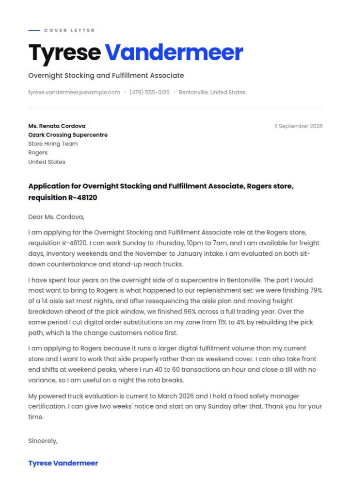 Walmart Cover Letter Examples & Templates