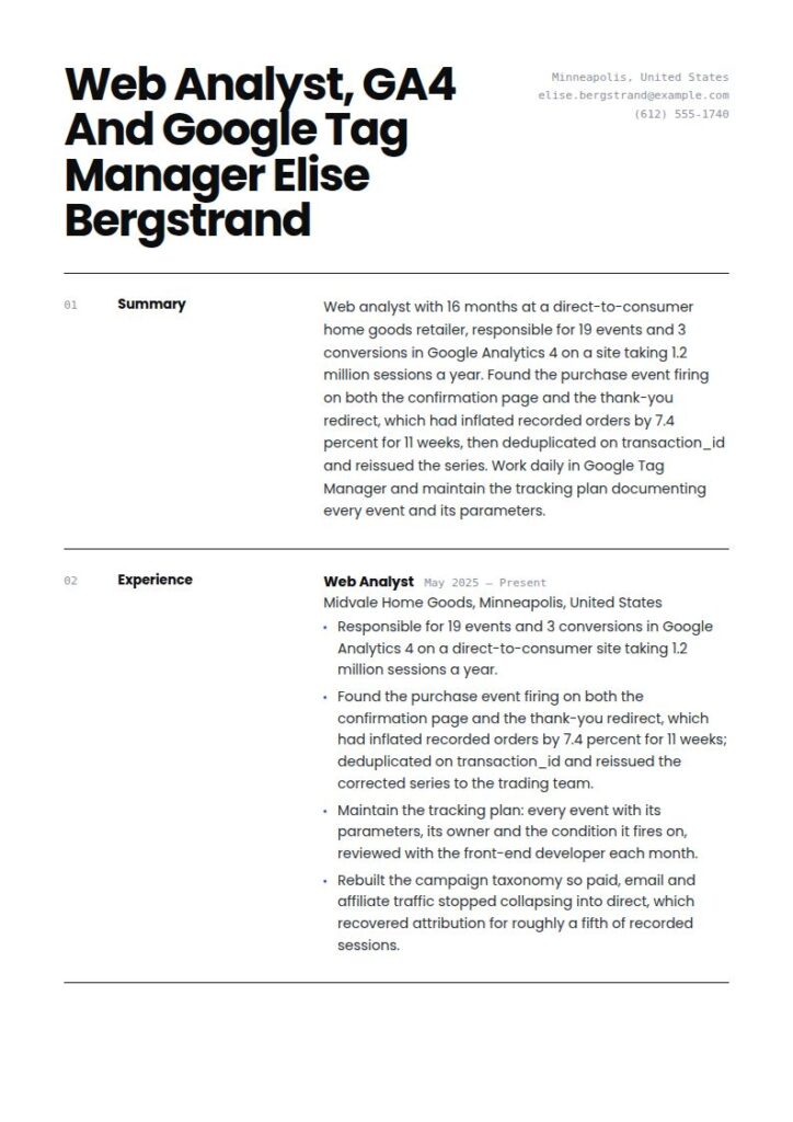 Web Analyst Resume Examples & Templates