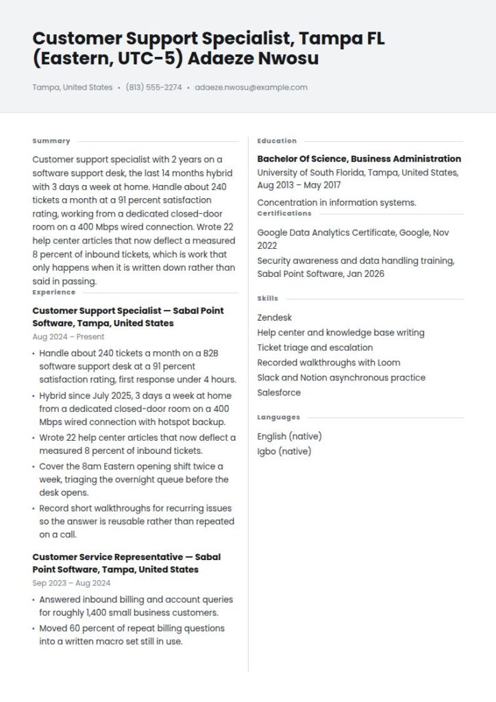 Work-from-Home Resume Examples & Templates