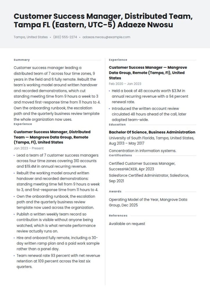 Work-from-Home Resume Examples & Templates