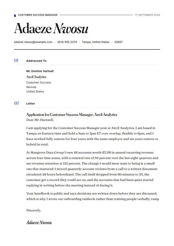 Work-from-Home Cover Letter Examples & Templates