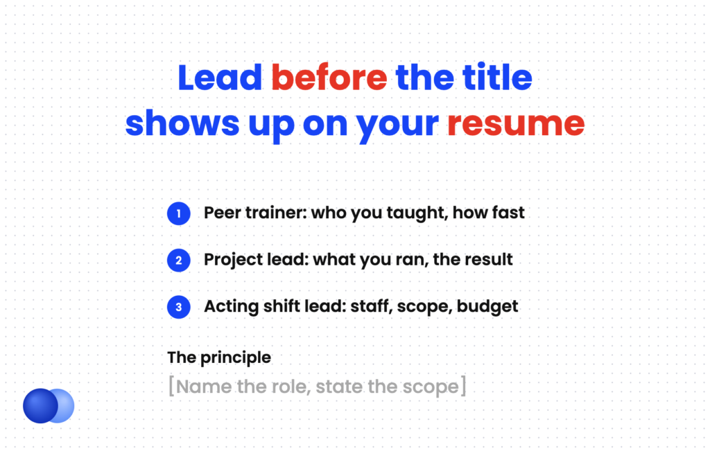 Informal roles that show leadership skills on a resume without a manager title